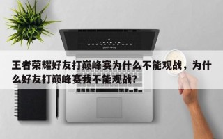 王者荣耀好友打巅峰赛为什么不能观战，为什么好友打巅峰赛我不能观战？