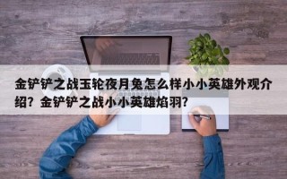 金铲铲之战玉轮夜月兔怎么样小小英雄外观介绍？金铲铲之战小小英雄焰羽？