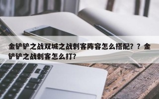 金铲铲之战双城之战刺客阵容怎么搭配？？金铲铲之战刺客怎么打？