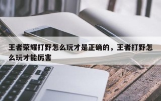 王者荣耀打野怎么玩才是正确的，王者打野怎么玩才能厉害