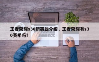 王者荣耀s30新英雄介绍，王者荣耀有s30赛季吗？