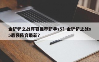 金铲铲之战阵容推荐新手s5？金铲铲之战s5最强阵容最新？