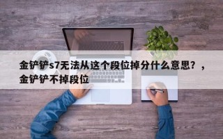 金铲铲s7无法从这个段位掉分什么意思？，金铲铲不掉段位