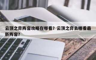 云顶之弈阵容攻略在哪看？云顶之弈去哪看最新阵容？