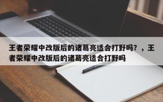 王者荣耀中改版后的诸葛亮适合打野吗？，王者荣耀中改版后的诸葛亮适合打野吗