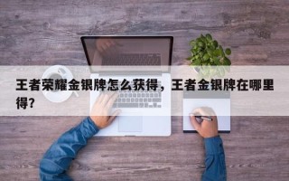 王者荣耀金银牌怎么获得，王者金银牌在哪里得？