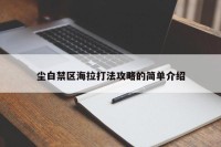 尘白禁区海拉打法攻略的简单介绍