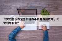 长安幻想小白龙怎么培养小白龙养成攻略，长安幻想职业？