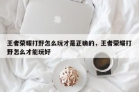 王者荣耀打野怎么玩才是正确的，王者荣耀打野怎么才能玩好