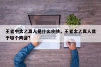 王者中太乙真人是什么皮肤，王者太乙真人属于哪个阵营？
