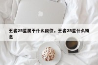 王者25星属于什么段位，王者25星什么概念