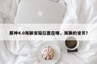 原神4.0海獭宝箱位置在哪，海獭的宝贝？