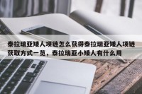 泰拉瑞亚矮人项链怎么获得泰拉瑞亚矮人项链获取方式一览，泰拉瑞亚小矮人有什么用