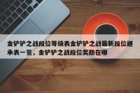 金铲铲之战段位等级表金铲铲之战最新段位继承表一览，金铲铲之战段位奖励在哪