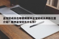 盗宝团成员在哪里刷原神盗宝团成员刷新位置介绍？原神盗宝团长什么样？